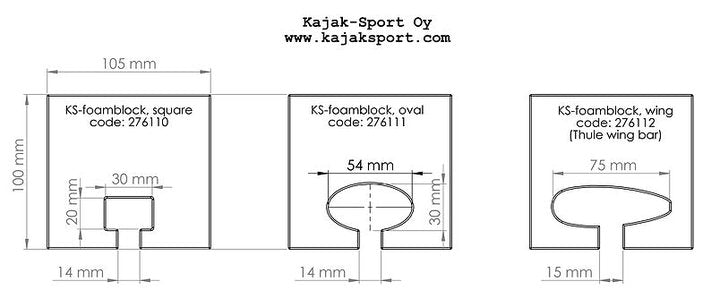 Kajaksport Skumblock, fyrkantsprofil image 2